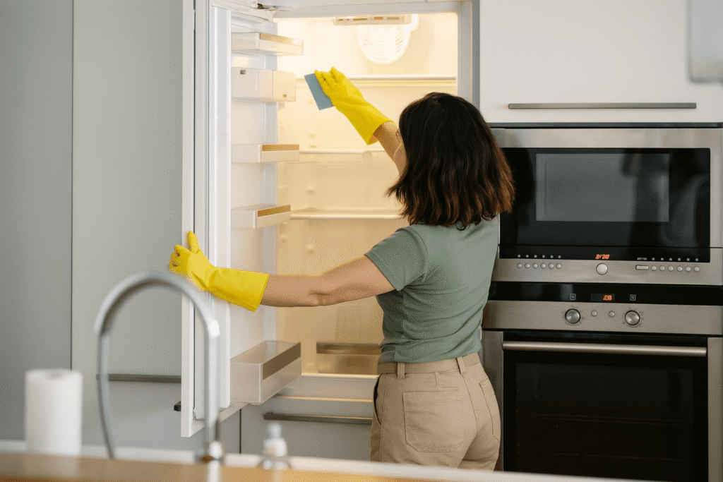 Essential Cleaning Essex County add-on fridge cleaning service in modern kitchen